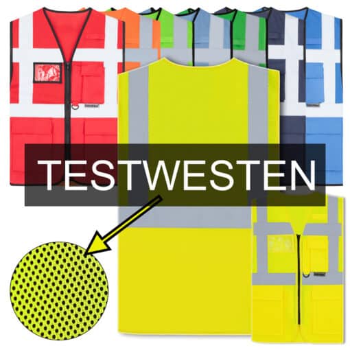 Unbedruckte Test-Mesh-Multifunktionsweste mit Taschen und Reißverschluss